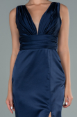 Abschlusskleid Lang Satin Marineblau ABU2479