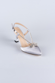 Silber Party-Schuhe Satin AB1084