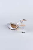 Silber Party-Schuhe Satin AB1084