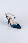 Party-Schuhe Satin Marineblau AB1084