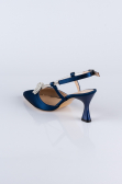 Party-Schuhe Satin Marineblau AB1084