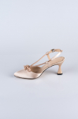 Hautfarben Party-Schuhe Satin AB1084