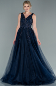 Abendkleid Lang Marineblau ABU2107
