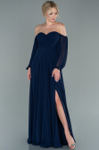 Abschlusskleid Lang Chiffon Marineblau ABU2457