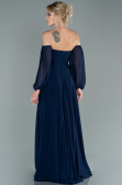 Abschlusskleid Lang Chiffon Marineblau ABU2457