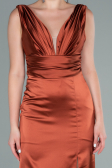 Abschlusskleid Lang Satin Zimtfarben ABU2479