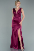 Abschlusskleid Lang Satin Kirschrot ABU2479