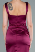 Abschlusskleid Lang Satin Kirschrot ABU2479