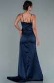 Verlobungskleid Lang Satin Marineblau ABU2495