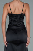 Verlobungskleid Lang Satin Schwarz ABU2495