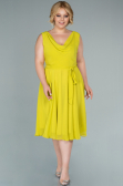 Kleider in Großen Größen Midi Chiffon Pistaziengrün ABK1467