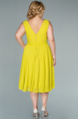 Kleider in Großen Größen Midi Chiffon Pistaziengrün ABK1467