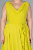 Kleider in Großen Größen Midi Chiffon Pistaziengrün ABK1467