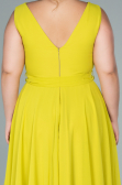 Kleider in Großen Größen Midi Chiffon Pistaziengrün ABK1467