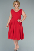 Kleider in Großen Größen Midi Chiffon Rot ABK1467