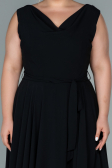 Kleider in Großen Größen Midi Chiffon Schwarz ABK1467