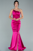 Abschlusskleid Lang Satin Fuchsie ABU2518