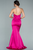 Abschlusskleid Lang Satin Fuchsie ABU2518