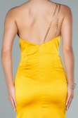 Abschlusskleid Lang Satin Senfgelb ABU2518
