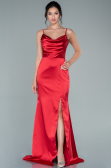 Abschlusskleid Lang Satin Rot ABU1938