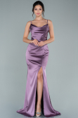 Abschlusskleid Lang Satin Lavendel ABU1938