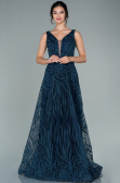 Abendkleid Lang Marineblau ABU2418
