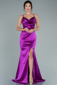 Violett Abschlusskleid Satin Lang ABU1938