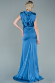 Indigo Abendkleid Satin Lang ABU2133