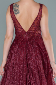 Weinrot Abendkleid Lang ABU2131