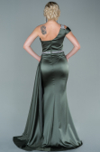 Khaki Abendkleid Satin Lang ABU2363