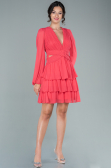 Partykleid Mini Chiffon Koralle ABK176
