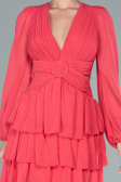 Partykleid Mini Chiffon Koralle ABK176
