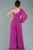 Partykleid Lang Chiffon Fuchsie ABT078