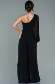 Partykleid Lang Chiffon Schwarz ABT078