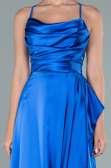 Sächsischblau Abendkleid Satin Lang ABU1843
