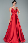 Abschlusskleid Lang Satin Rot ABU2375