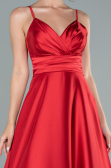 Abschlusskleid Lang Satin Rot ABU2375