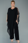 Abendgarderobe in Großen Größen Chiffon Schwarz ABT080