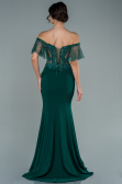 Abendkleid im Meerjungfrau-Stil Lang Spitze Smaragdgrün ABU2581