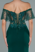 Abendkleid im Meerjungfrau-Stil Lang Spitze Smaragdgrün ABU2581