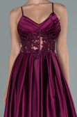 Abendkleid Lang Satin Pflaume ABU2583