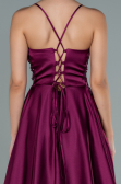 Abendkleid Lang Satin Pflaume ABU2583