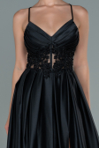 Abendkleid Lang Satin Schwarz ABU2583