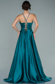 Abendkleid Lang Satin Smaragdgrün ABU2583