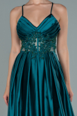 Abendkleid Lang Satin Smaragdgrün ABU2583