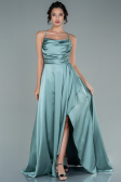 Minzgrün Abendkleid Satin Lang ABU1843