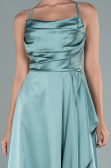 Minzgrün Abendkleid Satin Lang ABU1843
