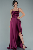 Abendkleid Lang Satin Pflaume ABU1843