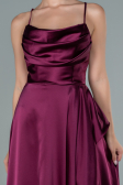 Abendkleid Lang Satin Pflaume ABU1843