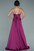 Abendkleid Lang Satin Pflaume ABU1458